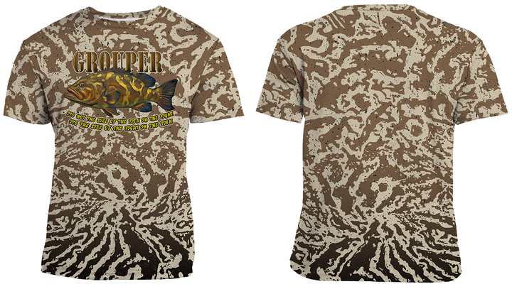 UPF 50+ Performance Fishing Shirt | Lightweight UV Sun Protection Apparel GROUPER FIGHT