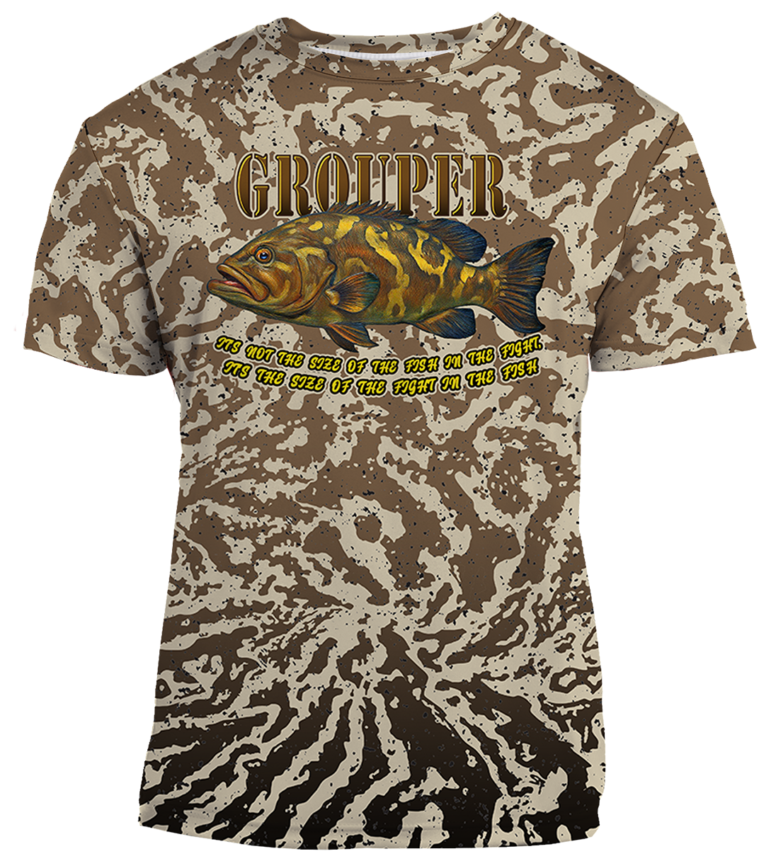 UPF 50+ Performance Fishing Shirt | Lightweight UV Sun Protection Apparel GROUPER FIGHT