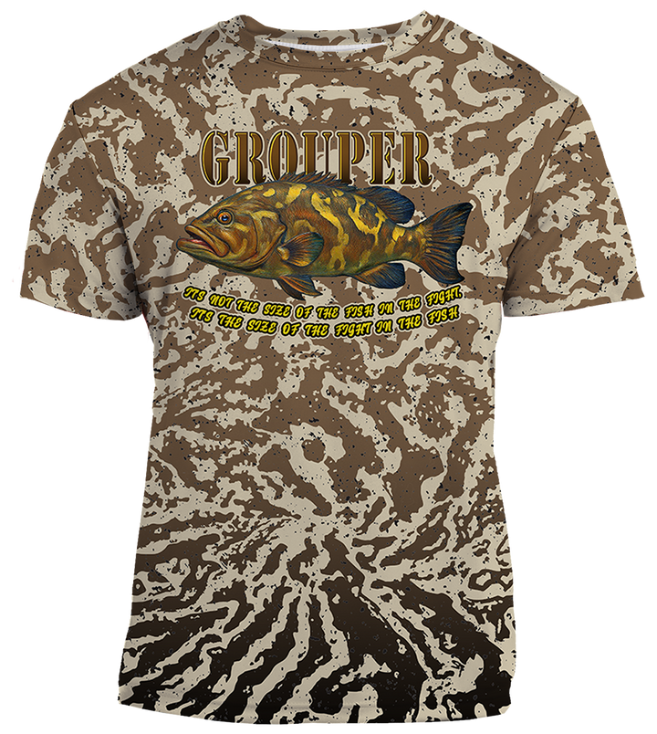 UPF 50+ Performance Fishing Shirt | Lightweight UV Sun Protection Apparel GROUPER FIGHT