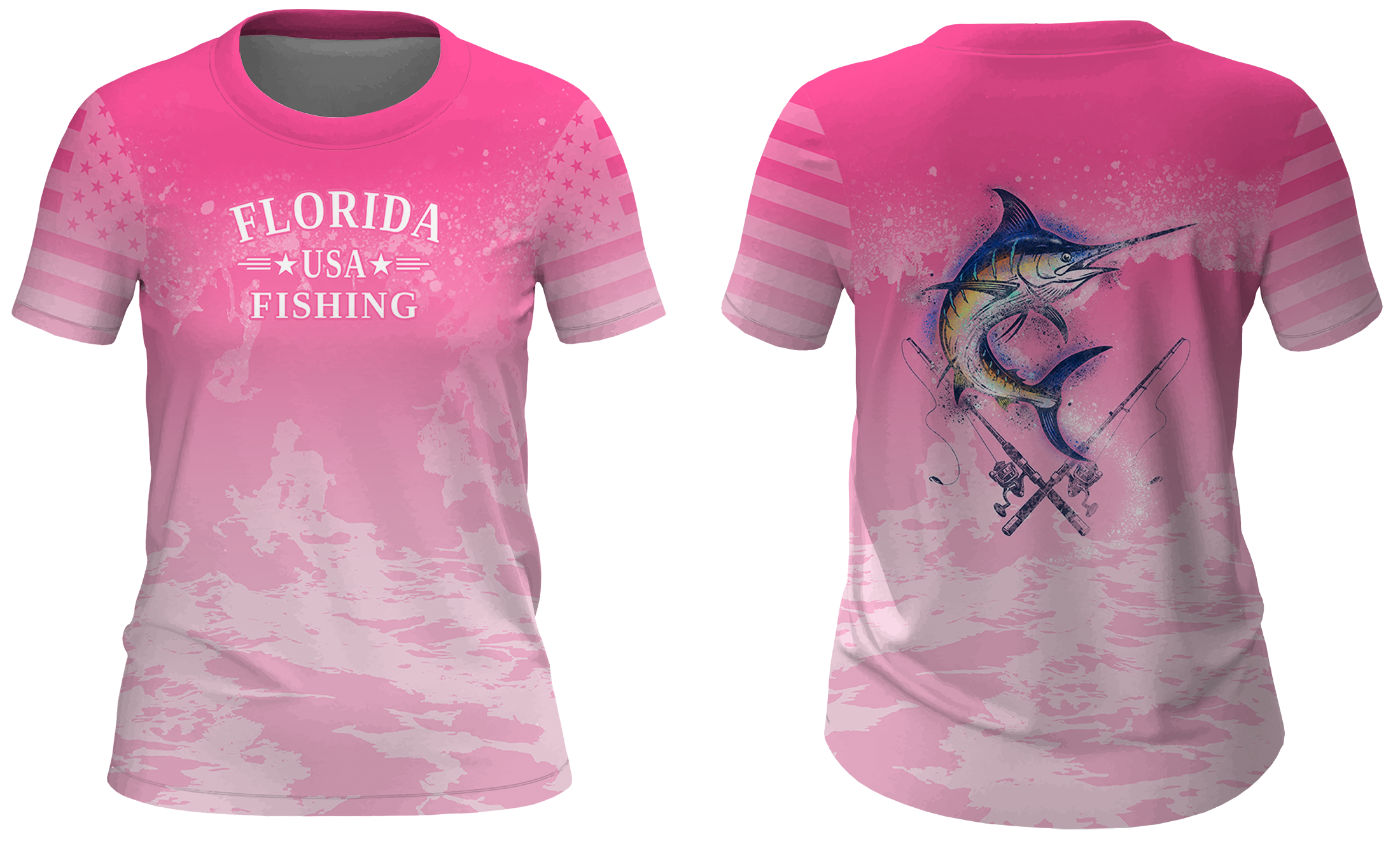 Women UPF 50+ Performance Fishing Shirt | Lightweight UV Sun Protection Apparel MARLIN SPLAT WATER