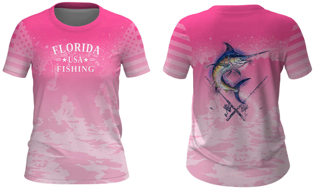 Women UPF 50+ Performance Fishing Shirt | Lightweight UV Sun Protection Apparel MARLIN SPLAT WATER