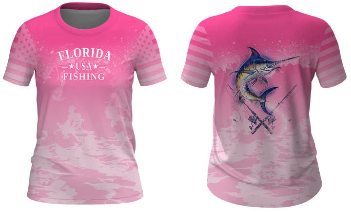 Women UPF 50+ Performance Fishing Shirt | Lightweight UV Sun Protection Apparel MARLIN SPLAT WATER