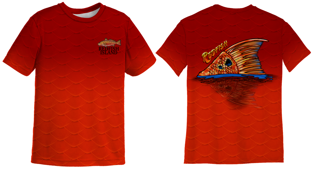 UPF 50+ Performance Fishing Shirt | Lightweight UV Sun Protection Apparel REDFISH TAIL SCALES