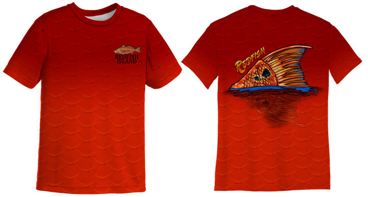 UPF 50+ Performance Fishing Shirt | Lightweight UV Sun Protection Apparel REDFISH TAIL SCALES