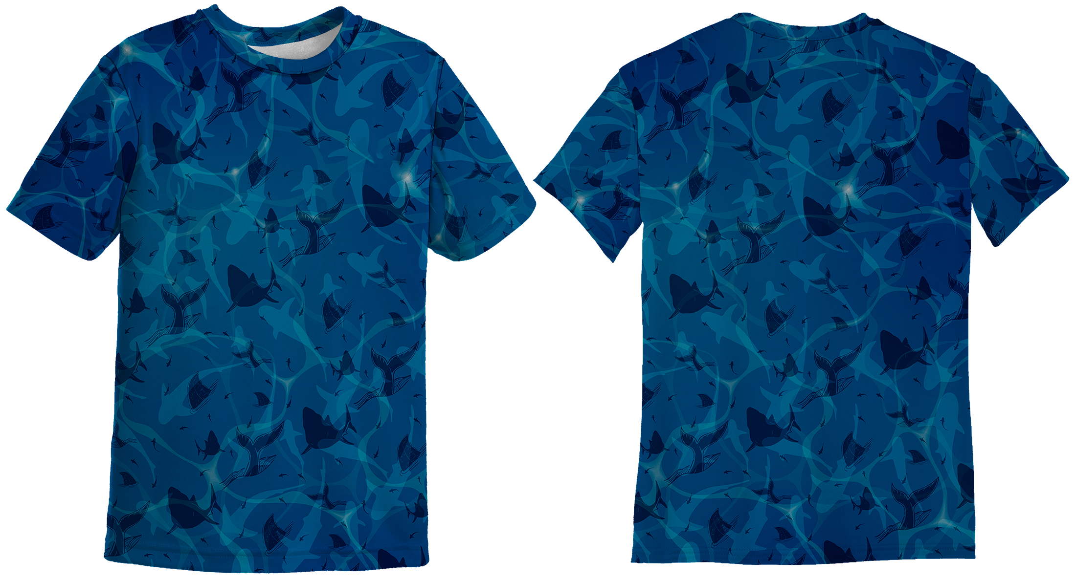 UPF 50+ Performance Fishing Shirt | Lightweight UV Sun Protection Apparel SHARKS BLUE