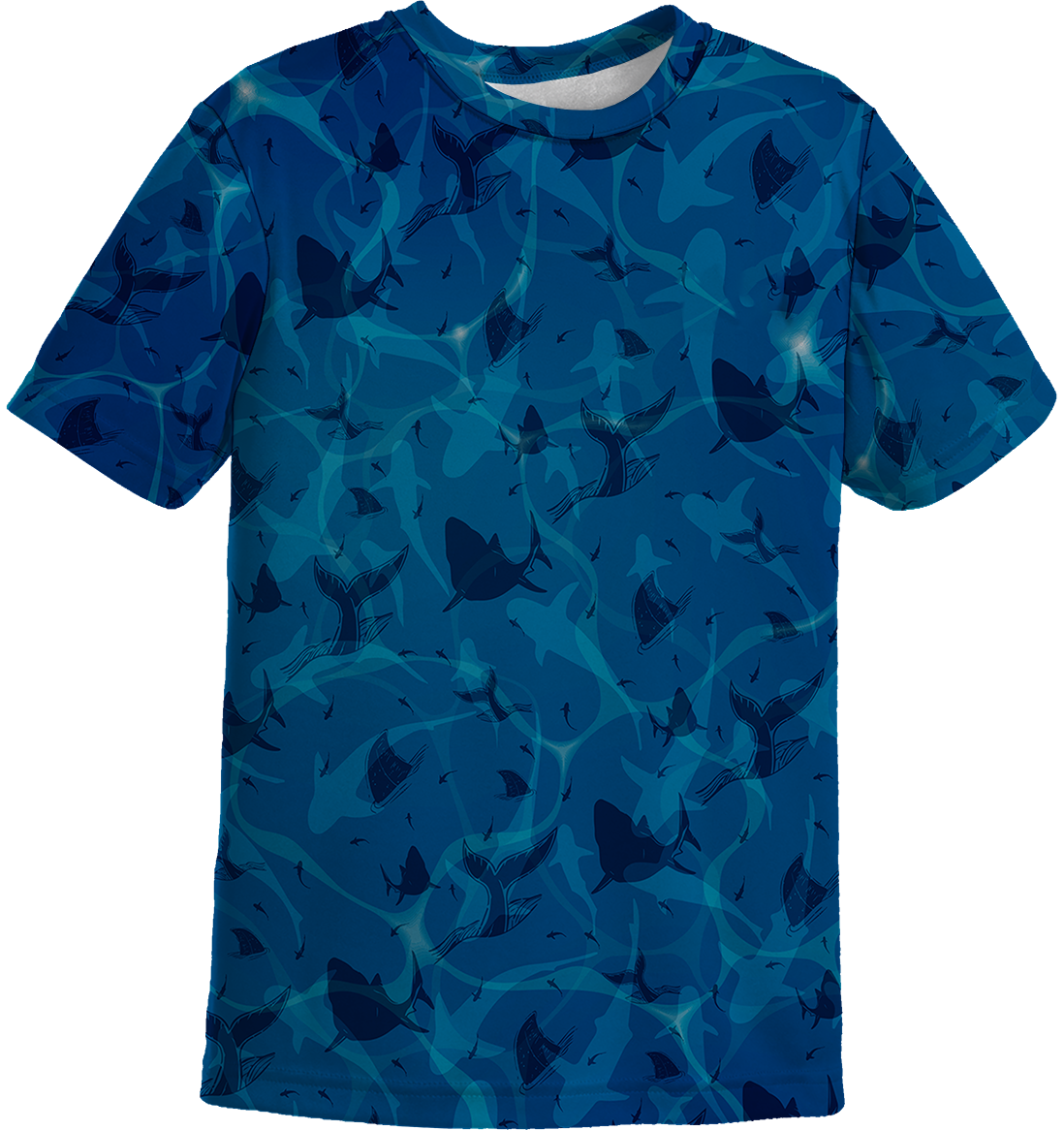UPF 50+ Performance Fishing Shirt | Lightweight UV Sun Protection Apparel SHARKS BLUE