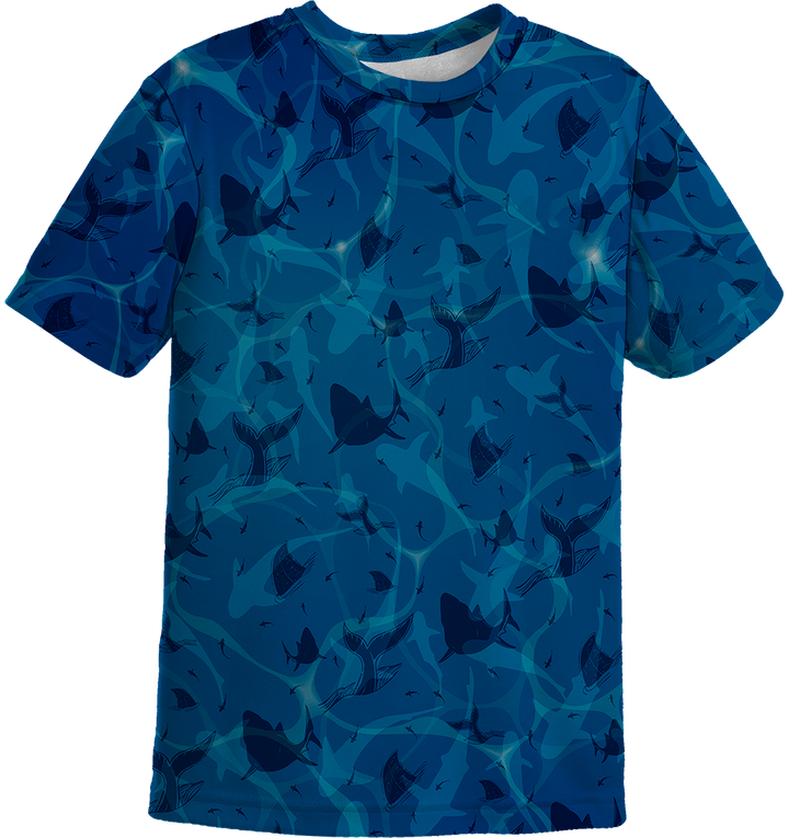 UPF 50+ Performance Fishing Shirt | Lightweight UV Sun Protection Apparel SHARKS BLUE