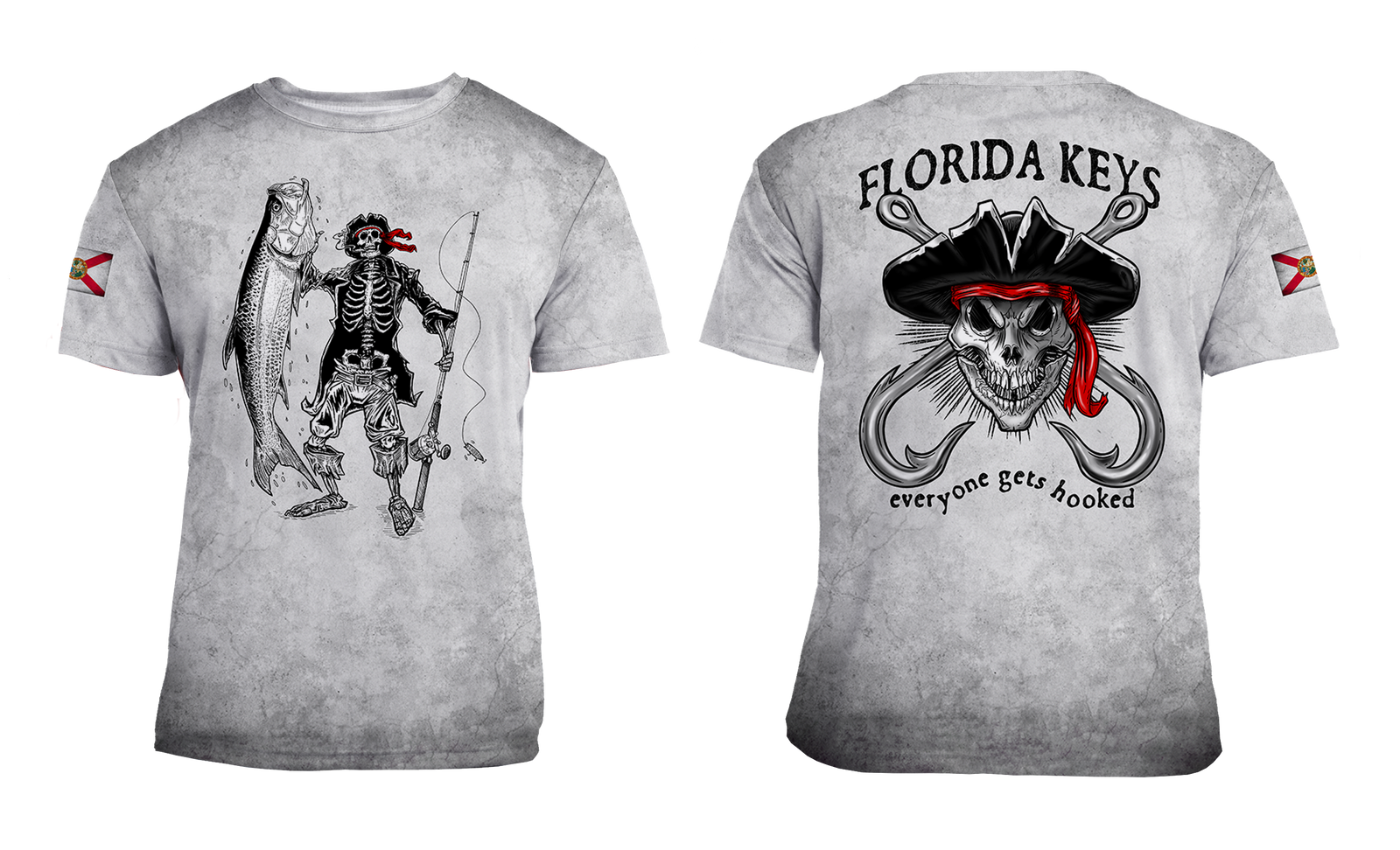 UPF 50 Performance Shirt – Lightweight Quick-Dry Short Sleeve Sun Protection Tarpon & Skull