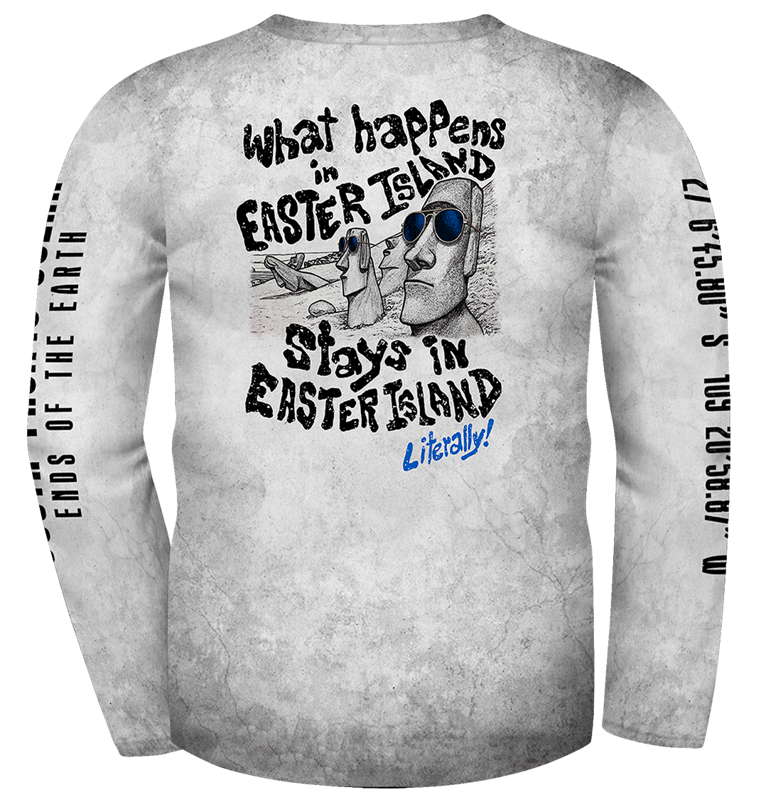 UPF 50+ Performance Fishing Shirt | Lightweight UV Sun Protection Apparel Easter island