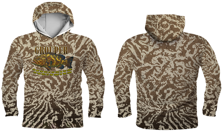 UPF 50+ Performance Hoodie Jersey | Lightweight UV Sun Protection Apparel GROUPER FIGHT