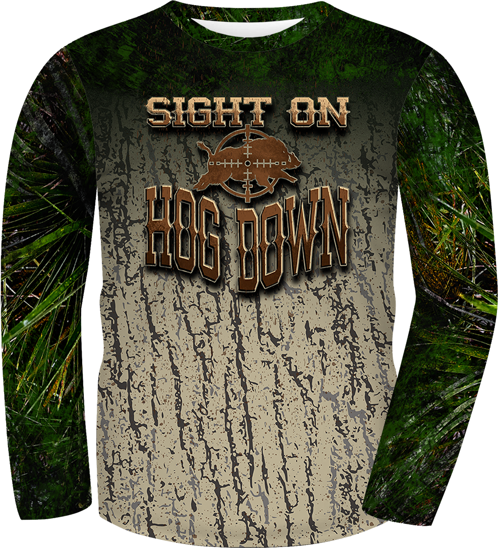 UPF 50+ Performance Fishing Shirt | Lightweight UV Sun Protection Apparel HOG DOWN