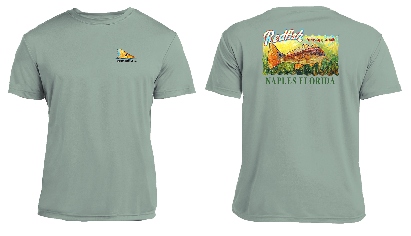 UPF 50+ Performance Fishing Shirt | Lightweight UV Sun Protection Apparel Redfish Running of the Bulls