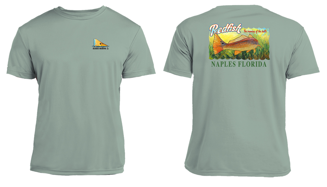 UPF 50+ Performance Fishing Shirt | Lightweight UV Sun Protection Apparel Redfish Running of the Bulls