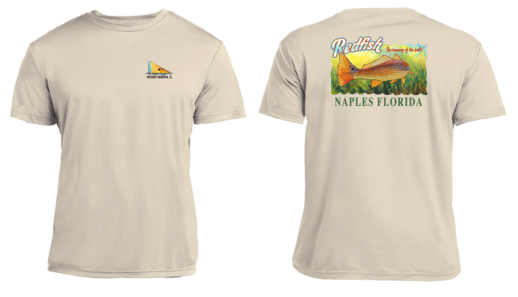 UPF 50+ Performance Fishing Shirt | Lightweight UV Sun Protection Apparel Redfish Running of the Bulls