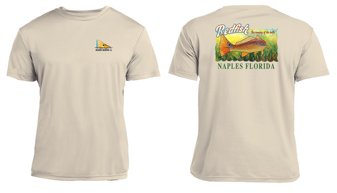 UPF 50+ Performance Fishing Shirt | Lightweight UV Sun Protection Apparel Redfish Running of the Bulls