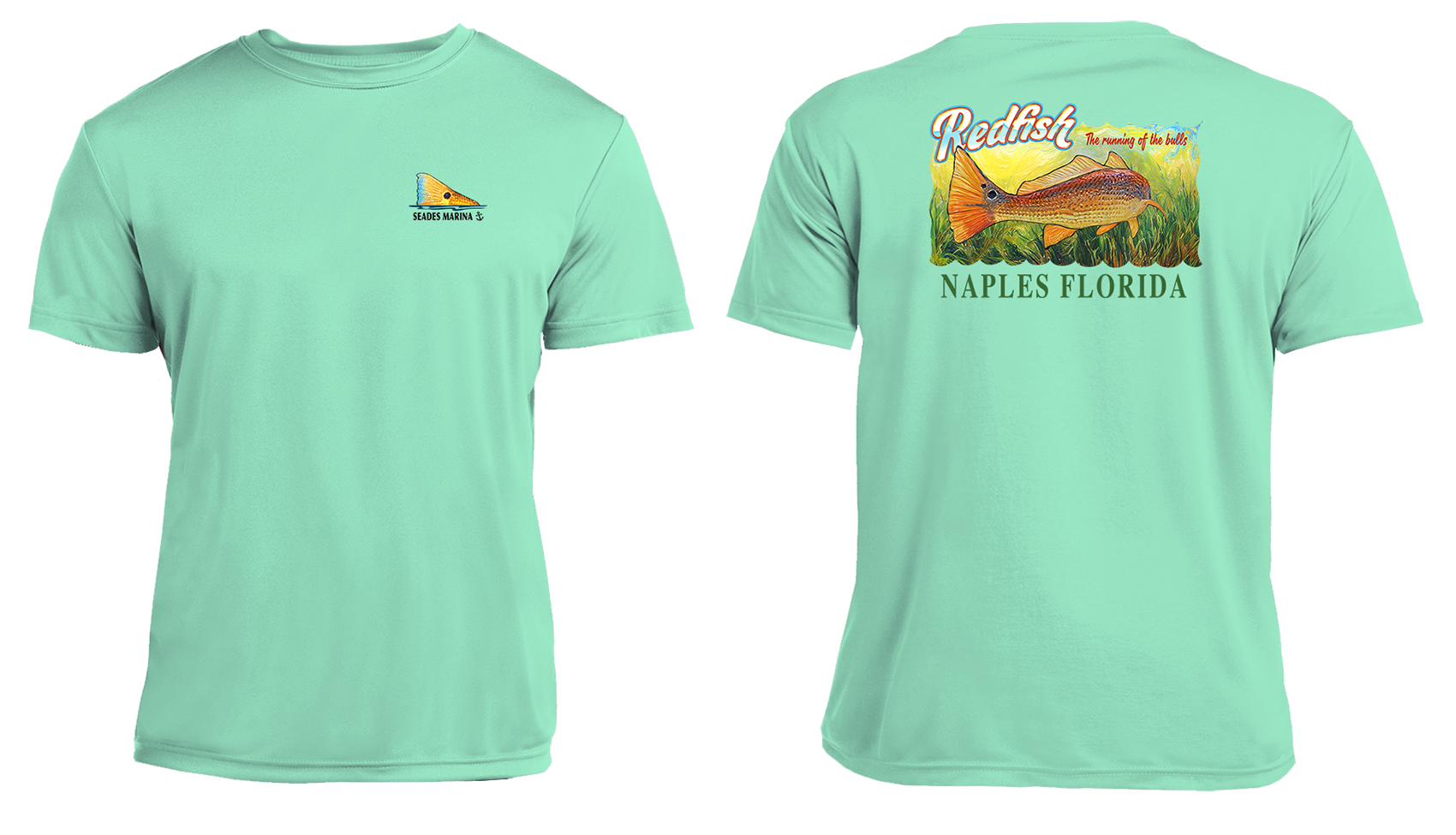 UPF 50+ Performance Fishing Shirt | Lightweight UV Sun Protection Apparel Redfish Running of the Bulls