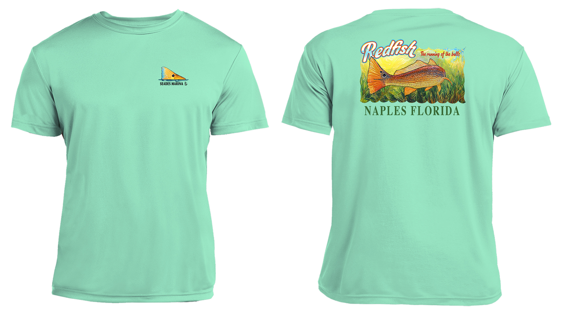 UPF 50+ Performance Fishing Shirt | Lightweight UV Sun Protection Apparel Redfish Running of the Bulls
