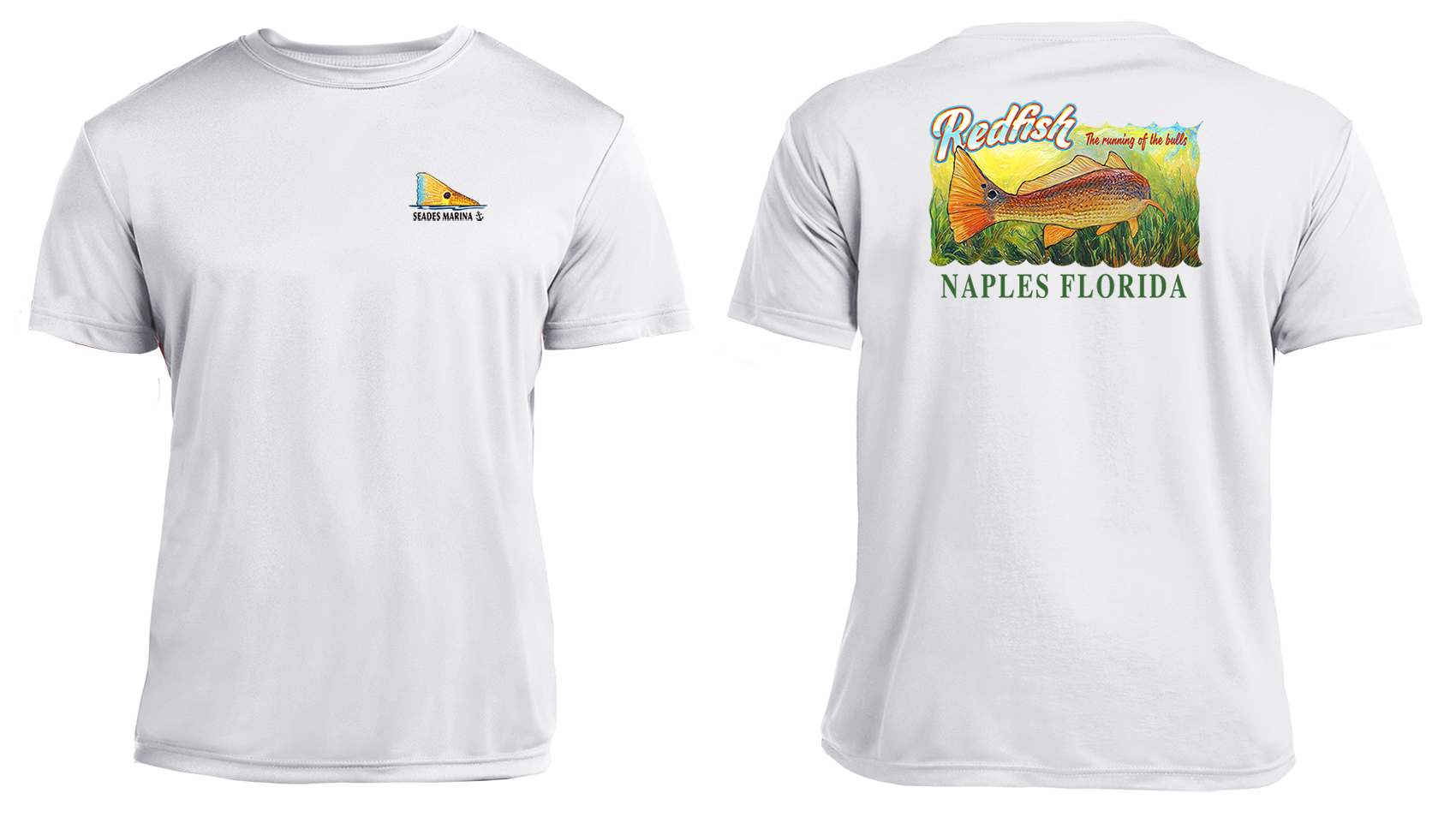 UPF 50+ Performance Fishing Shirt | Lightweight UV Sun Protection Apparel Redfish Running of the Bulls