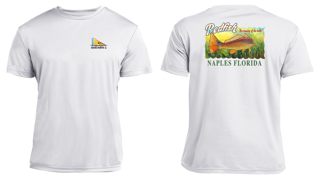 UPF 50+ Performance Fishing Shirt | Lightweight UV Sun Protection Apparel Redfish Running of the Bulls