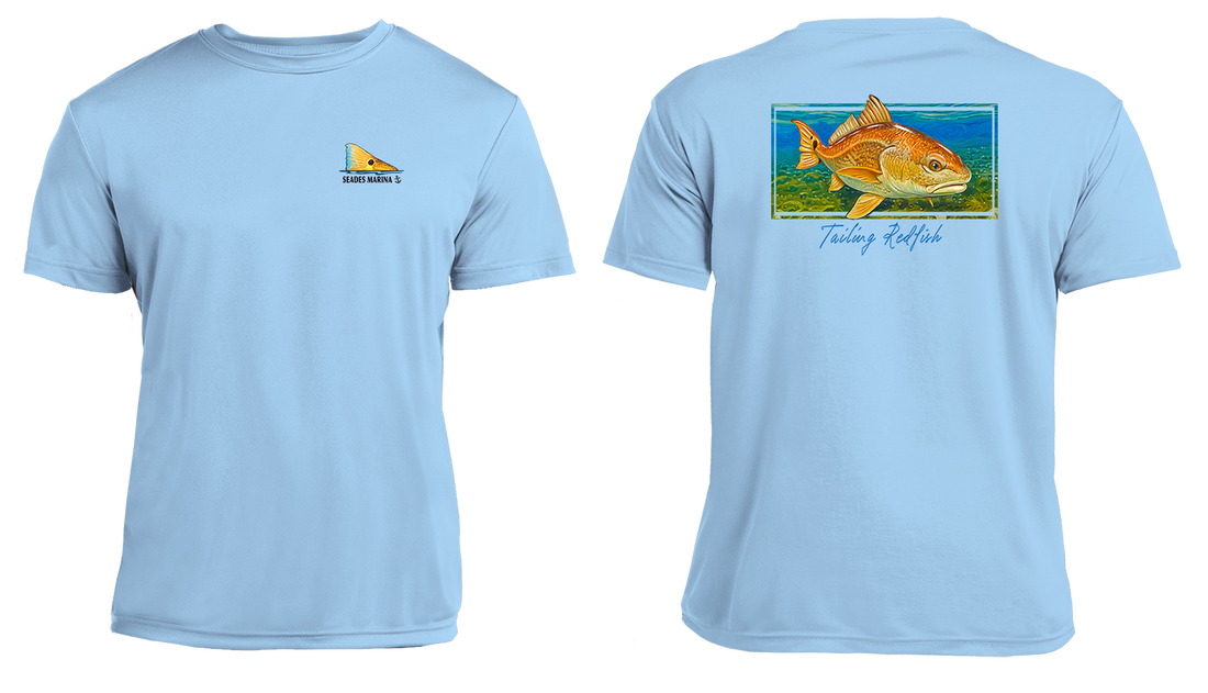 UPF 50+ Performance Fishing Shirt | Lightweight UV Sun Protection Apparel Redfish Tailing Reef