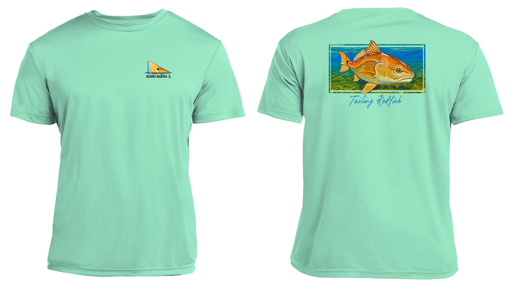 UPF 50+ Performance Fishing Shirt | Lightweight UV Sun Protection Apparel Redfish Tailing Reef