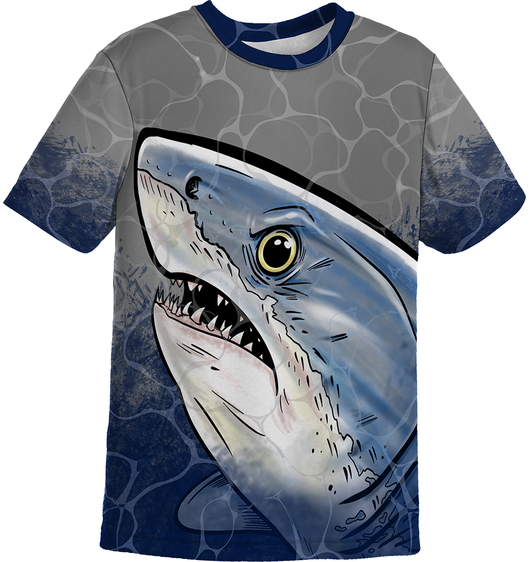 UPF 50+ Performance Fishing Shirt | Lightweight UV Sun Protection Apparel SHARK BITE ME