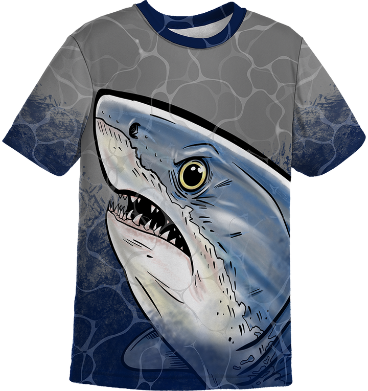 UPF 50+ Performance Fishing Shirt | Lightweight UV Sun Protection Apparel SHARK BITE ME