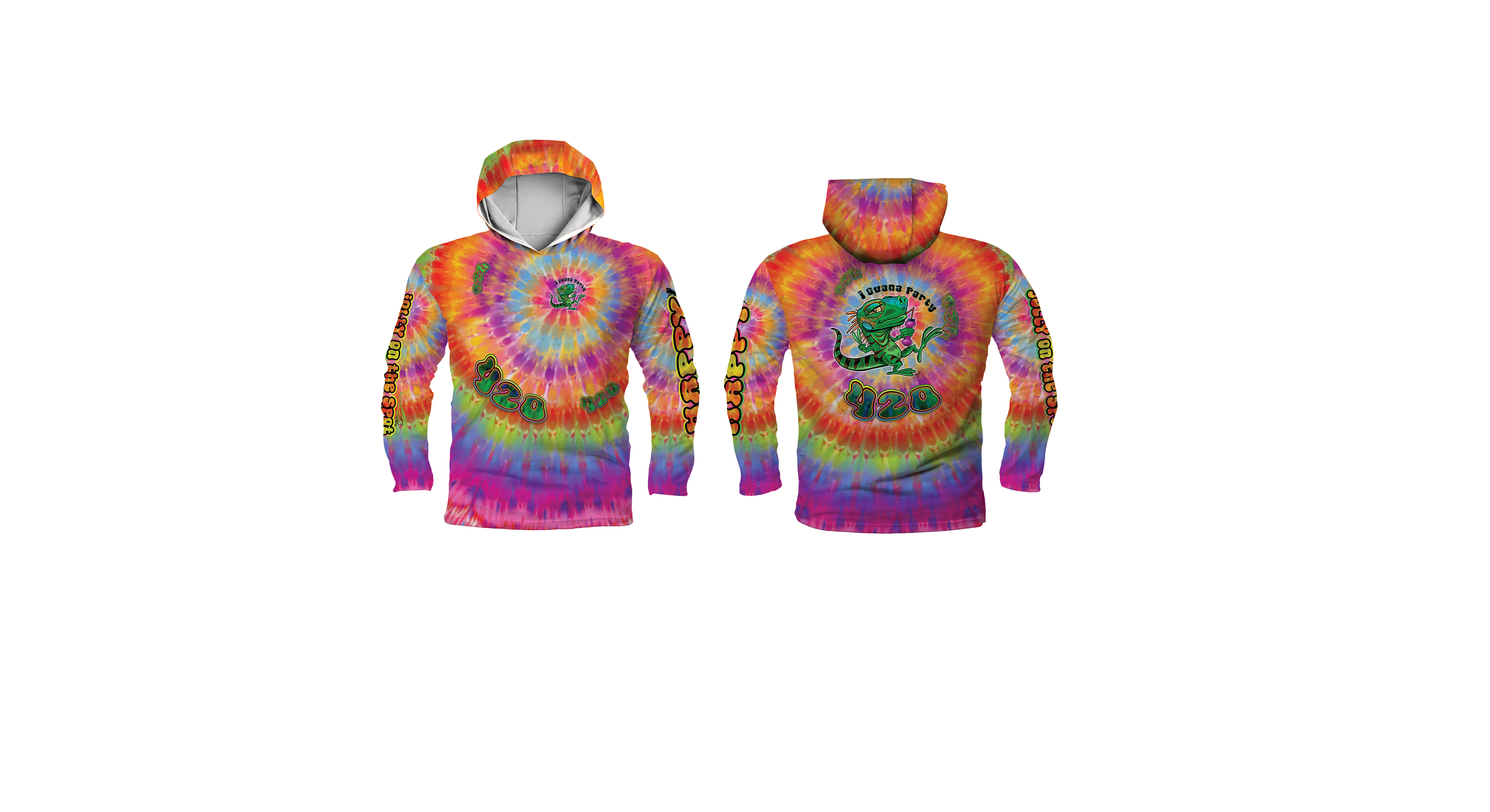 UPF 50+ Performance Hoodie Jersey | Lightweight UV Sun Protection Apparel I Guana Party 420