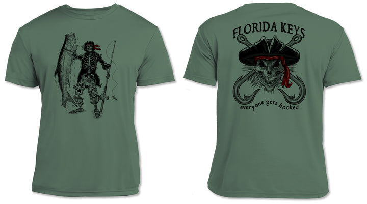 UPF 50 Performance Shirt – Lightweight Quick-Dry Short Sleeve Sun Protection Tarpon & Skull