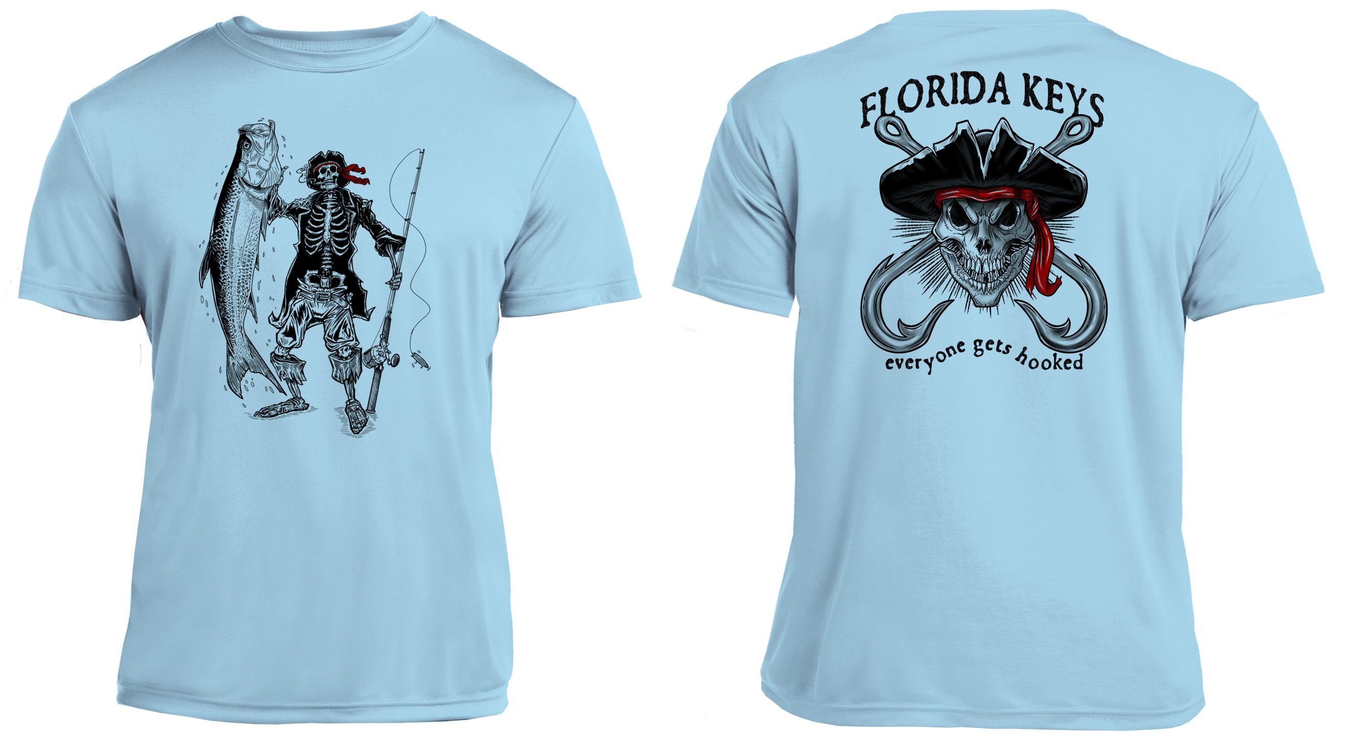 UPF 50 Performance Shirt – Lightweight Quick-Dry Short Sleeve Sun Protection Tarpon & Skull