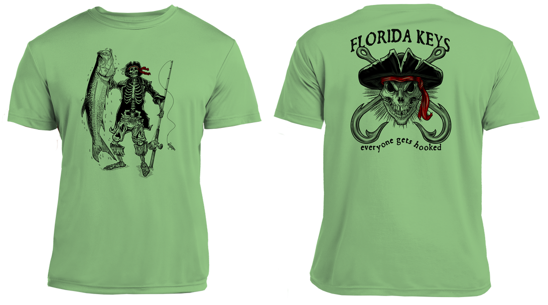 UPF 50 Performance Shirt – Lightweight Quick-Dry Short Sleeve Sun Protection Tarpon & Skull
