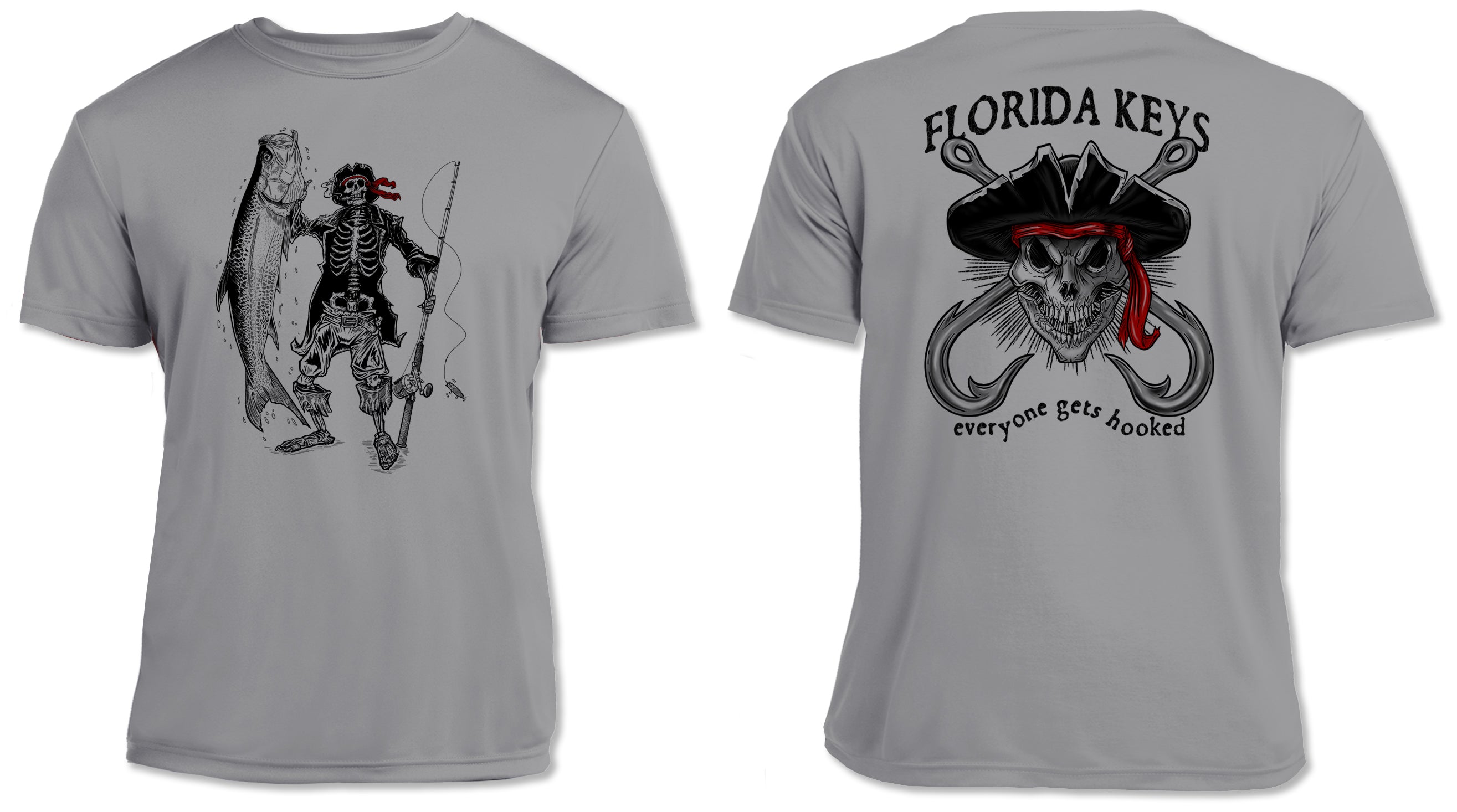 UPF 50 Performance Shirt – Lightweight Quick-Dry Short Sleeve Sun Protection Tarpon & Skull