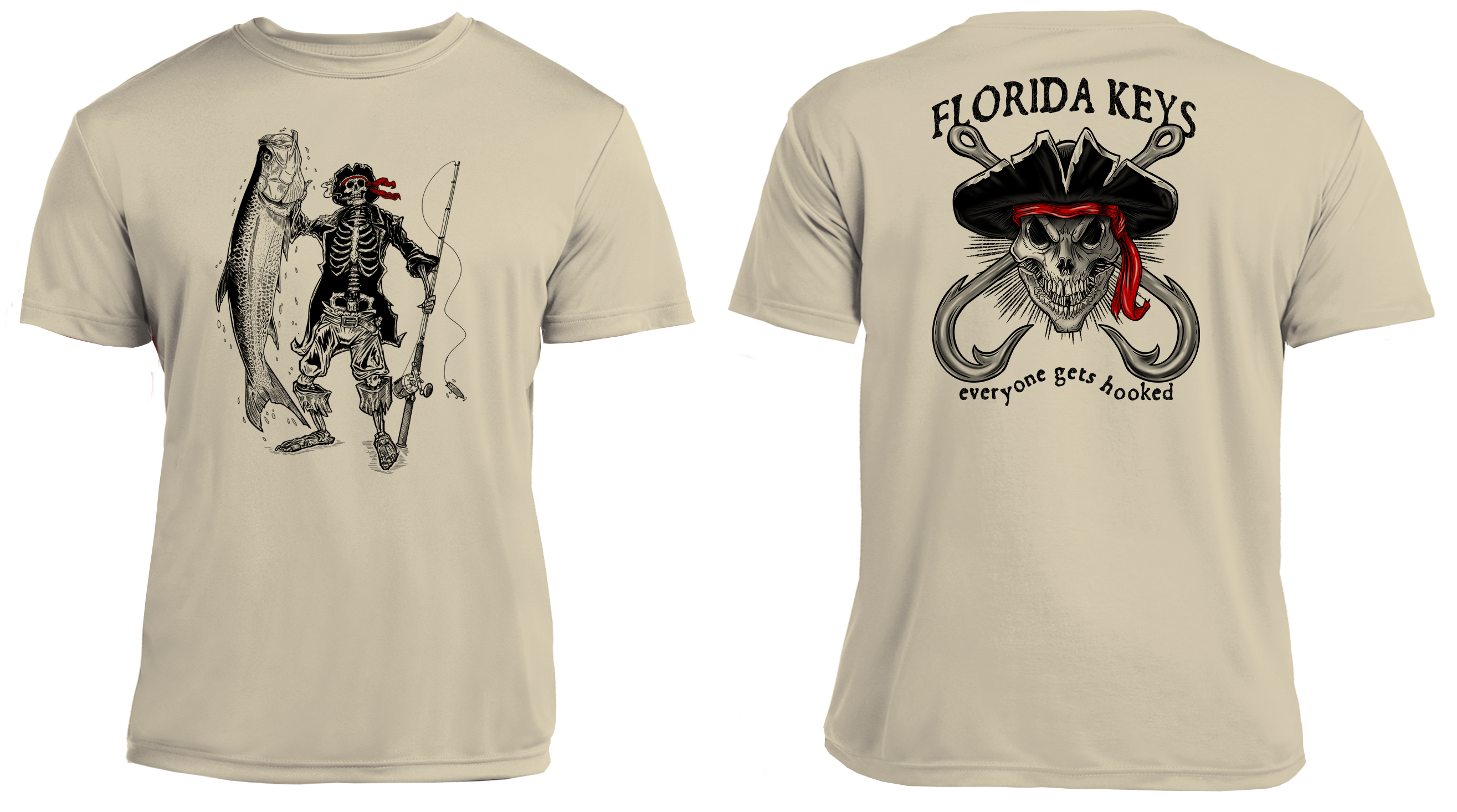 UPF 50 Performance Shirt – Lightweight Quick-Dry Short Sleeve Sun Protection Tarpon & Skull