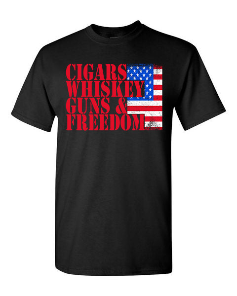 T-Shirt Cigars, Whiskey, Guns &amp; Freedom