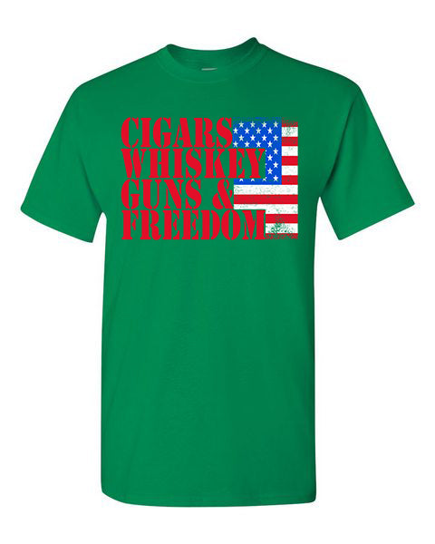 T-Shirt Cigars, Whiskey, Guns &amp; Freedom