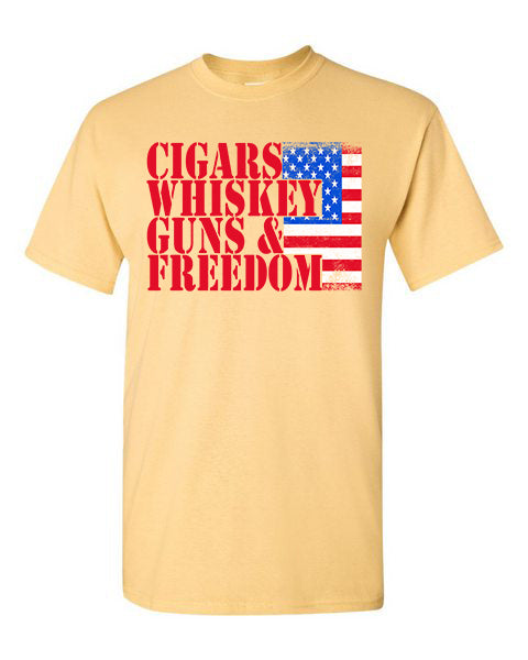 T-Shirt Cigars, Whiskey, Guns & Freedom